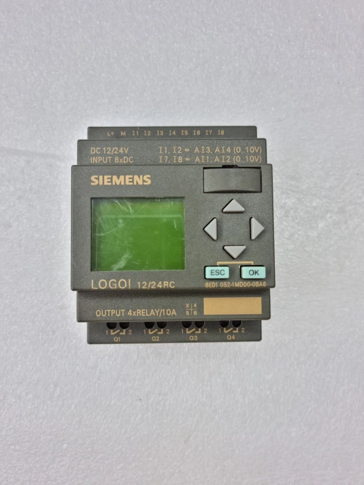 USED WORKING SIEMENS LOGO 6ED1052-1MD00-0BA6 12/24RC 12/24VDC